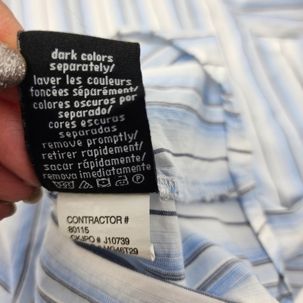 Calvin Klein Jeans Cotton‎ Blue Stipe Button Down Shirt XL - Picture 3 of 11